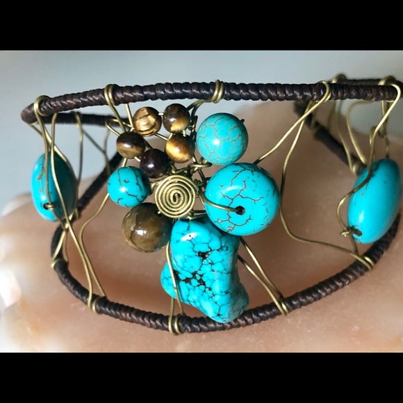 Turquoise & Tigers Eye Bracelet - Picture 5 of 8